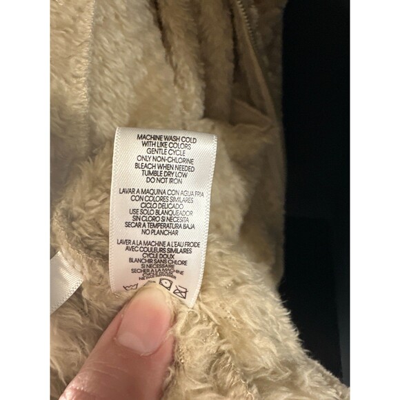 Calvin Klein Beige Sherpa Fleece Zip Jacket – Textured Cozy XL - Picture 5 of 6